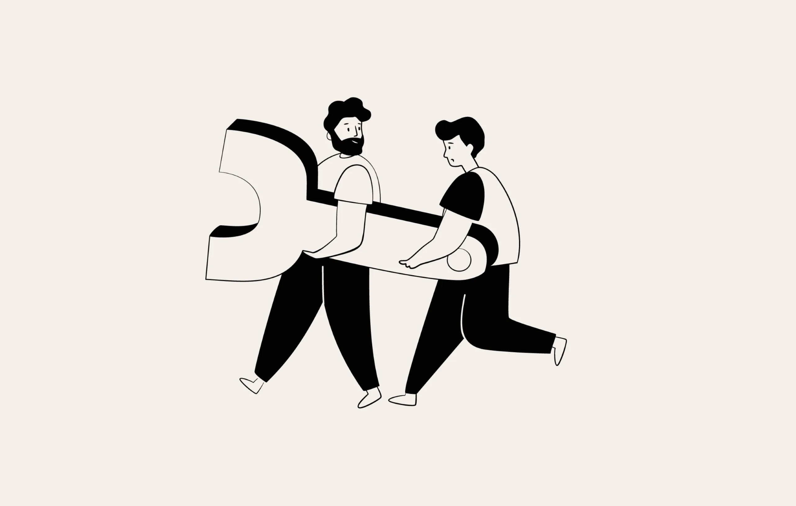 Two persons work together carrying a spanner 